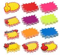 Tags, 600 pezzi, segni fluorescenti, segni, tag fluorescenti per la decorazione della bacheca, centro commerciale, negozio al dettaglio, supermercato