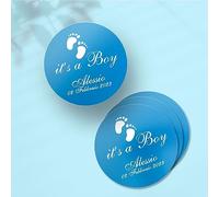 Tags adesivi nascita "It's a boy" personalizzati con nome e data