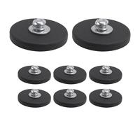 Tagtight Confezione da 8 magneti rivestiti in gomma, base magnetica al neodimio con rivestimento in gomma, Ø 43 mm, magnete antiscivolo gommato con filettatura esterna M6 per strisce luminose, veicoli