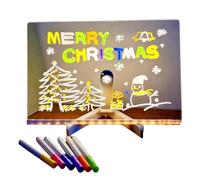 Tagtight Lumiboard - Lavagna da disegno a LED per bambini, in acrilico, con supporto, per scarabocchiare, promemoria da scrivania, include 7 pennarelli, lavagna cancellabile a secco, ottimo regalo per