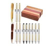 Tagtight Set di 10 kit di penne a sfera in legno, set di penne a sfera grezze, 7 mm, con ricarica per lavori di ripresa, fai da te, Woodturning Pen Kits