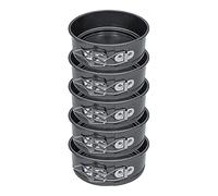 Tagtight Set di mini tortiere rotonde, Confezione da 5 Teglie Rotonde Antiaderenti con Fondo Rimovibile, Teglia per torte, Tortiere per Mini Cheesecake, 11 * 11 * 5cm