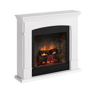 TAGU Helmi Camino Elettrico con PowerFlame 2, Riscaldatore e Termostato, Suono Crepitante, Wi-Fi e Luce Ambientale (Bianco Puro)