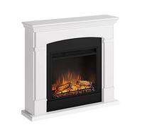 TAGU Helmi Camino elettrico con PowerFlame, riscaldamento e termostato, timer 7 giorni, effetto fiamma LED, telecomando (Bianco puro)