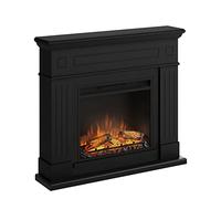 TAGU Larsen Camino elettrico con PowerFlame, riscaldamento e termostato, timer 7 giorni, effetto fiamma LED, telecomando (Nero intenso)