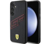 Tagua Galaxy S24 Plus Ferrari Logo Metallo Forato Nero Rosso