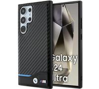 Tagua Galaxy S24 Ultra BMW Carbon-Look Nero Logo Metallo
