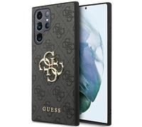 Tagua Galaxy S24 Ultra Guess Grigio Motivo Grande Logo Oro