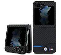 Tagua per Galaxy Z Flip 5 BMW Carbonio Look Logo Metallo