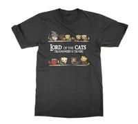 TAGUIHBE Lord of The Cats t-Shirt Funny Lord Middle Earth Tee Present Gift Rings Black M