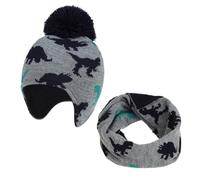 TAGVO 2 in 1 Cappello Bambino Sciarpa, Inverno Caldo di Spessore Fodera in Pile Berretto Lavorato a Maglia Scaldacollo, Cappello Elastico Scaldacollo per Neonati e Bambini Piccoli