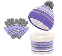TAGVO 3in1 Inverno Berretto Scaldacollo Guanti Set per Bambini, Inverno in Pile Addensato Cappello a Maglia Termica Sciarpa Guanti Set, per Bambini Ragazzi Ragazze,3-6 Anni,Set di Accessori Invernali
