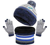 TAGVO 3in1 Inverno Berretto Scaldacollo Guanti Set per Bambini, Inverno in Pile Addensato Cappello a Maglia Termica Sciarpa Guanti Set, per Bambini Ragazzi Ragazze,3-6 Anni,Set di Accessori Invernali