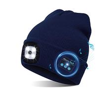 TAGVO Bluetooth 5.0 Cappello Berretti LED, Altoparlante Stereo Incorporato e Microfono, Inverno Caldo Lavorato a Maglia Senza Fili Bluetooth Cuffia Musica Lavabile Cappello per Corsa per Uomo Donna