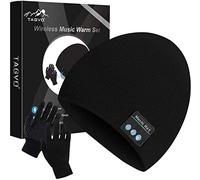 TAGVO Bluetooth V5.0 Beanie con Guanti Touchscreen Set, Inverno Caldo Lavorato a Maglia Senza Fili Bluetooth Cuffia Musica Cappello per Corsa Sci Escursionismo, Regalo di Natale