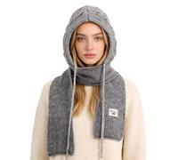 TAGVO Caldo Cappello Invernale e Sciarpe 2 in 1, Regolabile Passamontagna con Sciarpa con Cappuccio Antivento Cappello Sciarpa Set, Elasticizzata Berretto Scaldacollo Cappelli e Sciarpe Unisex