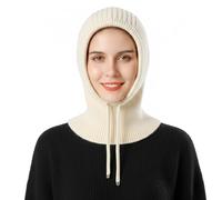 TAGVO Caldo Invernale Sciarpe con Cappuccio, 2 in 1 Passamontagna in Maglia Antivento Berretto con Cappuccio con Coulisse, Morbido Cappelli e Sciarpe Unisex Berretto in Maglia con Scaldacollo