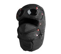 TAGVO Cappelli Aviatore da Uomo,Trapper Cappello Inverno Prova del Vento Bomber Cappello con Scaldacollo e Maschera Staccabile per Sciare Pattinando Arrampicata Altre attività all'aperto