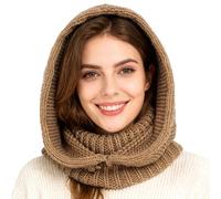 TAGVO Cappelli in Maglia Donna Inverno, Multifunzionale Caldo Berretto Elasticizzati con Sciarpa Lunga da Donna, Cappello Maschera di Passamontagna Taglia Grande 3 in 1, Elegante alla Moda e Casual
