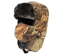 TAGVO Cappello da Cacciatore Bomber Invernale, Earflap Camuffamento Con Maschera Antivento, Aviatore Unisex Ushanka per Sci e Attività Sportive All'aperto