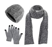 TAGVO Cappello, Sciarpa e Guanti Touch Screen Set - Uomo Donna Invernali Berretto in Maglia Con Scaldacollo 3 Pezzi - Unisex Morbido Tessuto in Maglia