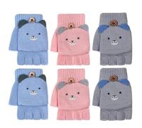 TAGVO Guanti Senza Dita Invernali per Bambini 2-6 Anni, Guanti Maglia Caldi in Due Metodi di Utilizzo, Guanti Magici Morbido, Elastico e Confortevole per Ragazzi e Ragazze