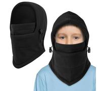 TAGVO Passamontagna Cappuccio in Pile Termico Invernal per Bambini 4-10 Anni, Scaldacollo Elastico Sci Snowboard Bici Maschera Termico Balaclava con Coulisse Regolabile - Taglia Unica