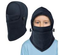 TAGVO Passamontagna Cappuccio in Pile Termico Invernal per Bambini 4-10 Anni, Scaldacollo Elastico Sci Snowboard Bici Maschera Termico Balaclava con Coulisse Regolabile - Taglia Unica