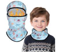 TAGVO Passamontagna in Pile per Bambini 4-12 Anni, Multifunzionale Maschera da Sci Traspirante Termico Invernale, Cartone Animato Carino Elasticizzato Cappello con Scaldacollo per Ragazzi e ragazze