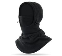 TAGVO Passamontagna Moto Termico Uomo Donna, Cappuccio in Pile Caldo e Ispessito Invernal Maschera da Sci Antivento Traspirante Scaldacollo Moto Bici MTB Paracollo Balaclava con Coulisse Regolabile