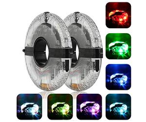 TAGVO Rivalutare Bicicletta hub leggero, 7 LED 9 Colori 18 Immagini impermeabile USB Ricaricabile LED Luci della Ruota della Bicicletta Spoke luce per la luce Decorazione luce della bicicletta