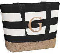 TAHAVICE Borsa Mare Donna Personalizzata, Initial Canvas Tote Bag, Borsa Mare Grande Personalizzata per Matrimonio, Compleanno, Regali Personalizzati per Donne, Mamma, Amiche, Damigelle d'onore