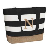 TAHAVICE Borsa Mare Donna Personalizzata, Initial Canvas Tote Bag, Borsa Mare Grande Personalizzata per Matrimonio, Compleanno, Regali Personalizzati per Donne, Mamma, Amiche, Damigelle d'onore