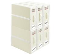 TAHAVICE Organizer per Lenzuola per Armadio, 6 Confezione Contenitore Organizzatore per Biancheria da Letto con Cerniera e Maniglia per il Trasporto, per Lenzuola, Vestiti, Coperte, Beige