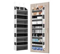 TAHAVICE Portaoggetti da Appendere con 5 Ripiani e 3 Ganci, Organizer da Appendere Salvaspazio, Mensole da Appendere per Porta per Camera da Letto, Bagno, Cucina, Furgone, Campeggio(grigio scuro)