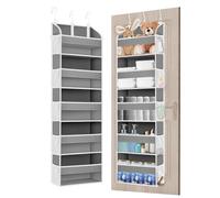 TAHAVICE Portaoggetti da Appendere con 5 Ripiani e 3 Ganci, Organizer da Appendere Salvaspazio, Mensole da Appendere per Porta per Camera da Letto, Bagno, Cucina, Furgone, Campeggio (grigio scuro)