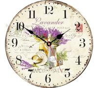 TAHEAT Orologio da parete alla lavanda, Piccoli orologi floreali provenzali da 20 cm, Bellissimi orologi da parete campestri per cucina, soggiorno, camera da letto, bagno, ufficio