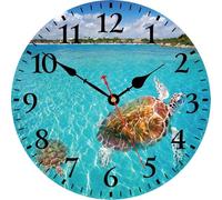 TAHEAT Orologio da Parete Oceano, Silenzioso Senza Tocco 20cm Orologio con Tartaruga Marina Insolito, Decorativo Marittimo per Bagno, Cucina, Camera da Letto, Salotto, Ufficio