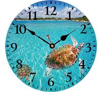 TAHEAT Tartaruga Sott'acqua Orologio da parete, Non ticchettio Nautico Mare Il giro Orologi, Funziona a batteria Facile da leggere Orologio da parete per soggiorno Cucina Bagno Ufficio, 34 cm