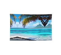 Tahiti Beach Stampato Decorato Banner, durevole poliestere Wall Tapestry con 4 occhielli per la decorazione del dormitorio