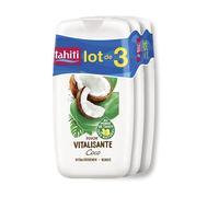 Tahiti Gel doccia cocco vitalizzante arricchito con Monoi di Tahiti, 100% naturale, 250 ml, confezione da 3