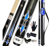 Tai ba cues Bastone per Stecca da Biliardo Professionale in Legno di Acero Canadese con Custodia Rigida, Punta da 13 mm, 147,3 cm, Bastone da Biliardo Professionale da 18, 19, 20, 21, 22 g