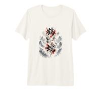 Tai Chi Calligrafia/Serpente Vs Crane Design Artistico Cinese Maglietta Premium