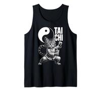 Tai Chi Cat Boba Tea Divertente Kawaii Arti Marziali Zen Kitty Canotta