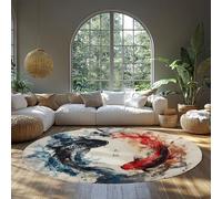 Tai Chi cinese pieghevole rotondo tappeti colorati Yin Yang Koi lavabile cerchio tappeto per la scuola materna ufficio studio soggiorno arredamento 244cm(Rotondo)
