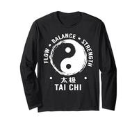 Tai Chi Flow Balance Forza Yin Yang Arti Marziali Maglia a Manica
