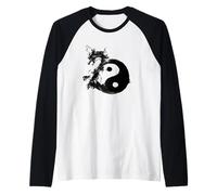 Tai Chi Flow State Tao Yin Yang Drago Lunare Capodanno Maglia con Maniche Raglan
