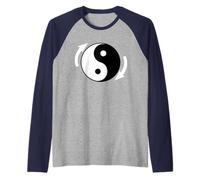 Tai Chi Flow State Tao Ying Yang Equilibrio Corpo Spirito Mente Maglia con Maniche Raglan