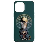 Tai Chi Gatto Yin Yang Fiore della Vita Arti Marziali Gattino Custodia per iPhone 13 Pro Max