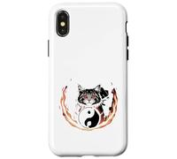 Tai Chi Gatto Yin Yang Fiore della Vita Arti Marziali Gattino Custodia per iPhone X/XS